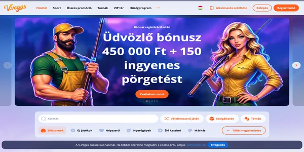 V.Vegas Casino úvodná stránka na mobile